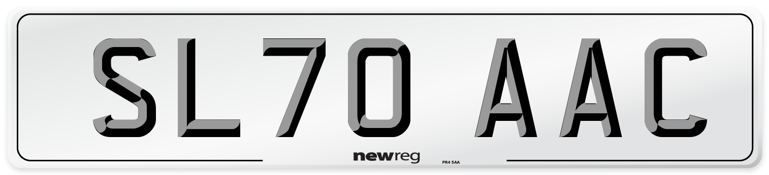 SL70 AAC Number Plate from New Reg